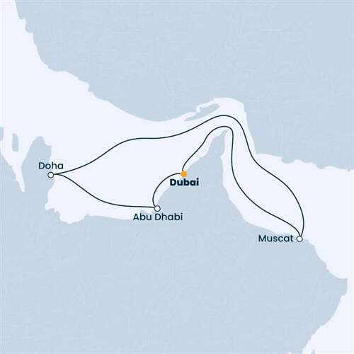 Trasa plavby CTO-DXB07A08