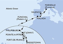 MSC Seaside - Martinik, Guadeloupe, Barbados, Antigua a Barbuda, Nizozemské Antily, ... (Fort-de-France)