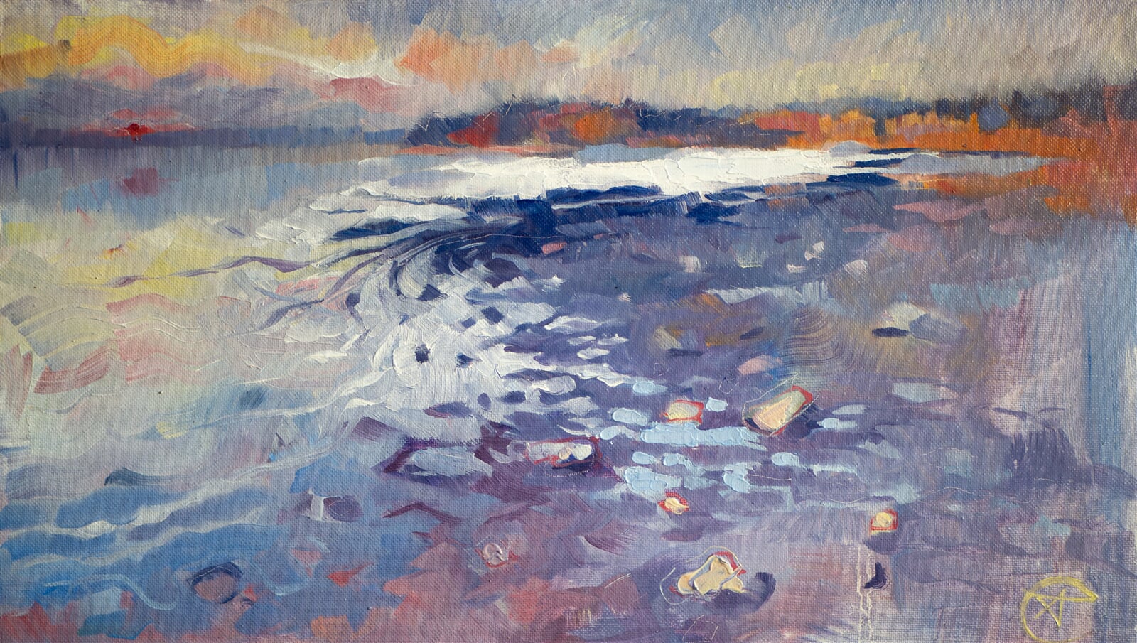 Adéla Topolová: Mlasknutí zabahněných bot ve večerním slunci, 20 × 30 cm