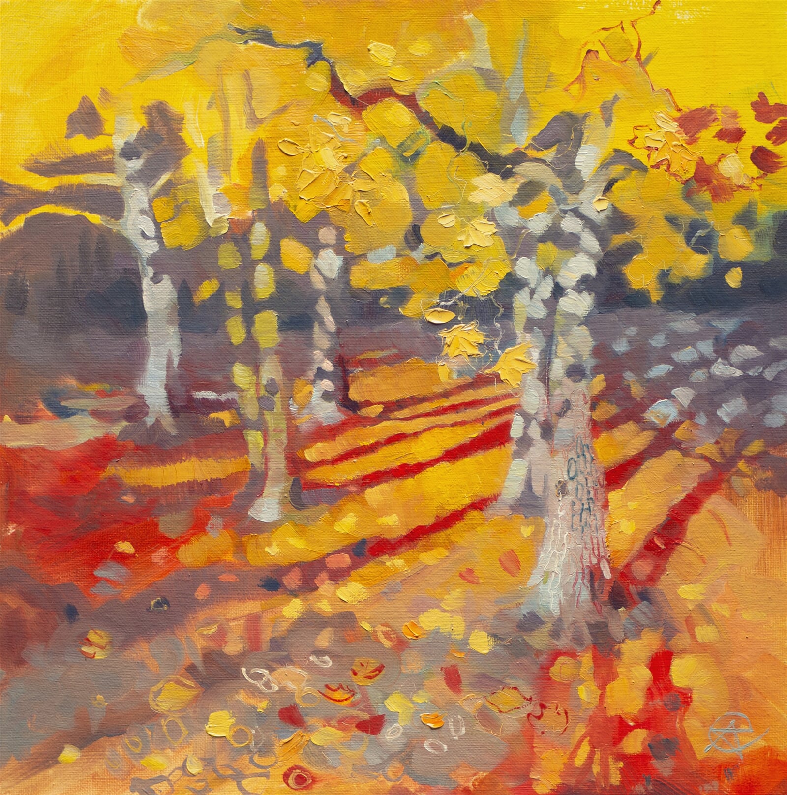 Adéla Topolová: Červené koberce, 30 × 30 cm