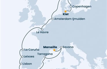 Costa Fascinosa - Německo, Dánsko, Nizozemí, Francie, Španělsko, ... (z Kielu)