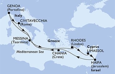 MSC Sinfonia - Itálie, Řecko, Kypr, Izrael (z Civitavecchie)
