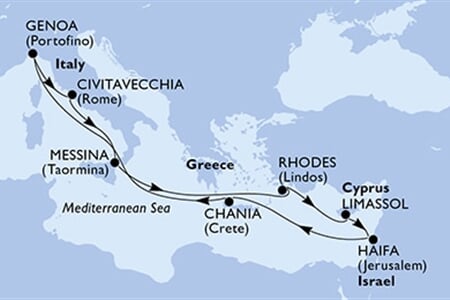 MSC Sinfonia - Itálie, Řecko, Kypr, Izrael (z Civitavecchie)
