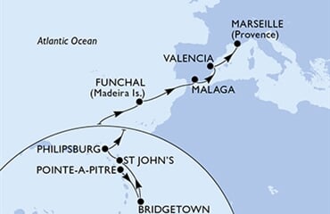 MSC Seaside - Guadeloupe, Barbados, Antigua a Barbuda, Nizozemské Antily, Portugalsko, ... (Pointe-a-Pitre)