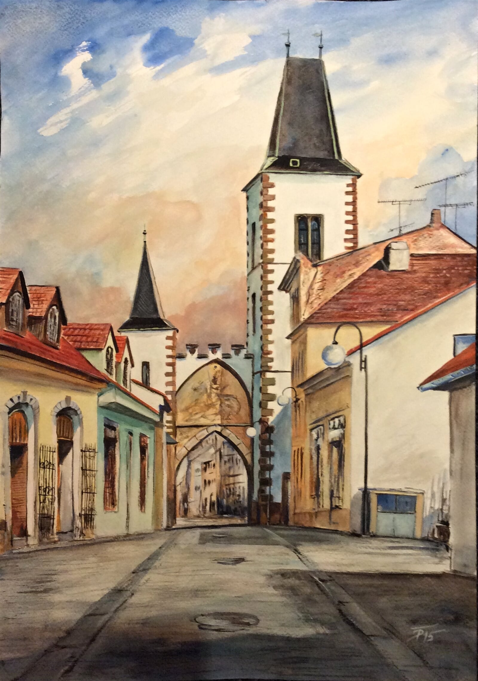 Tomáš Diblík: Vysoké Mýto - Litomyšlská brána, 32 × 24 cm