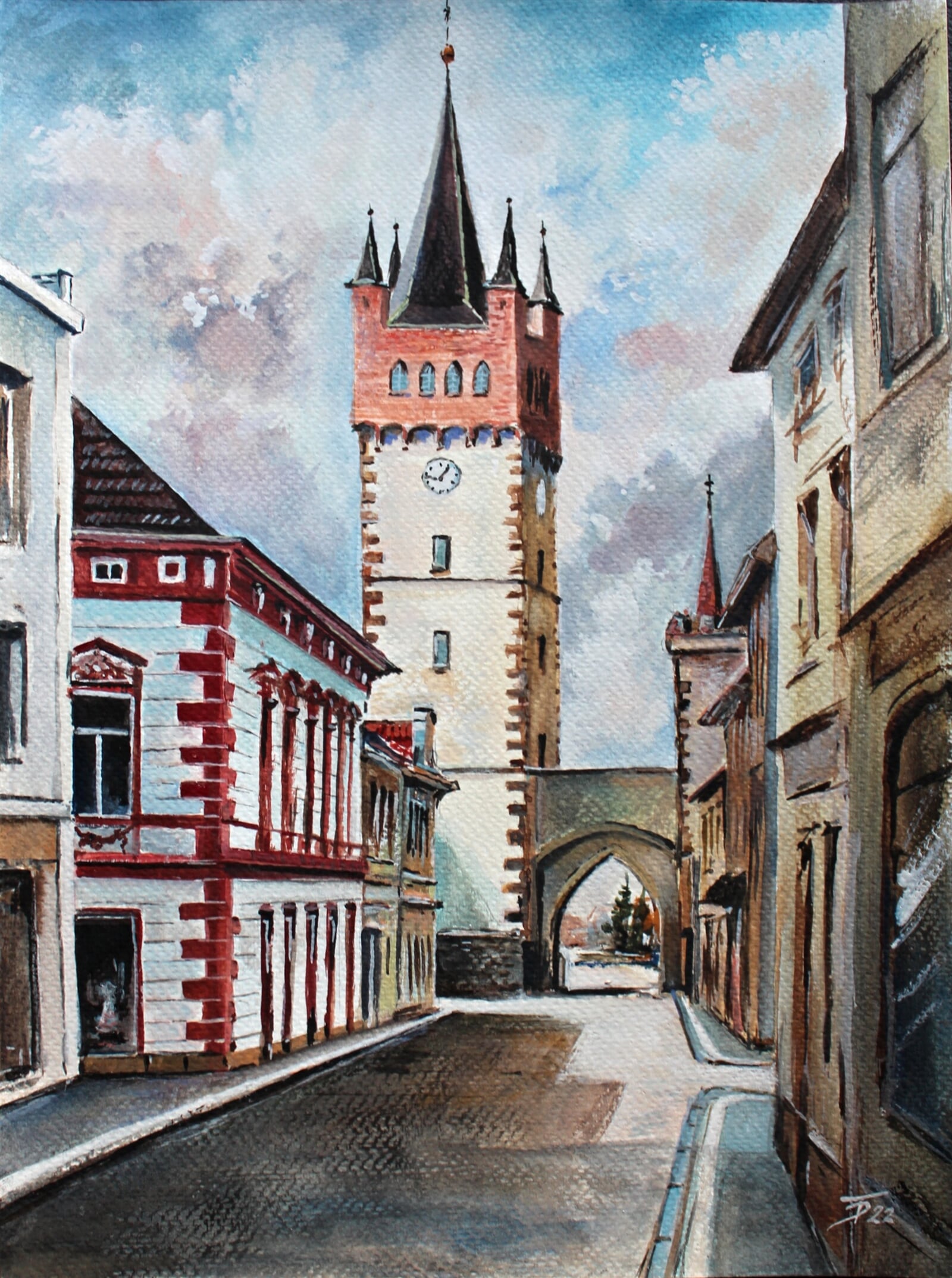 Tomáš Diblík: Vysoké Mýto - Pražská brána, 32 × 24 cm