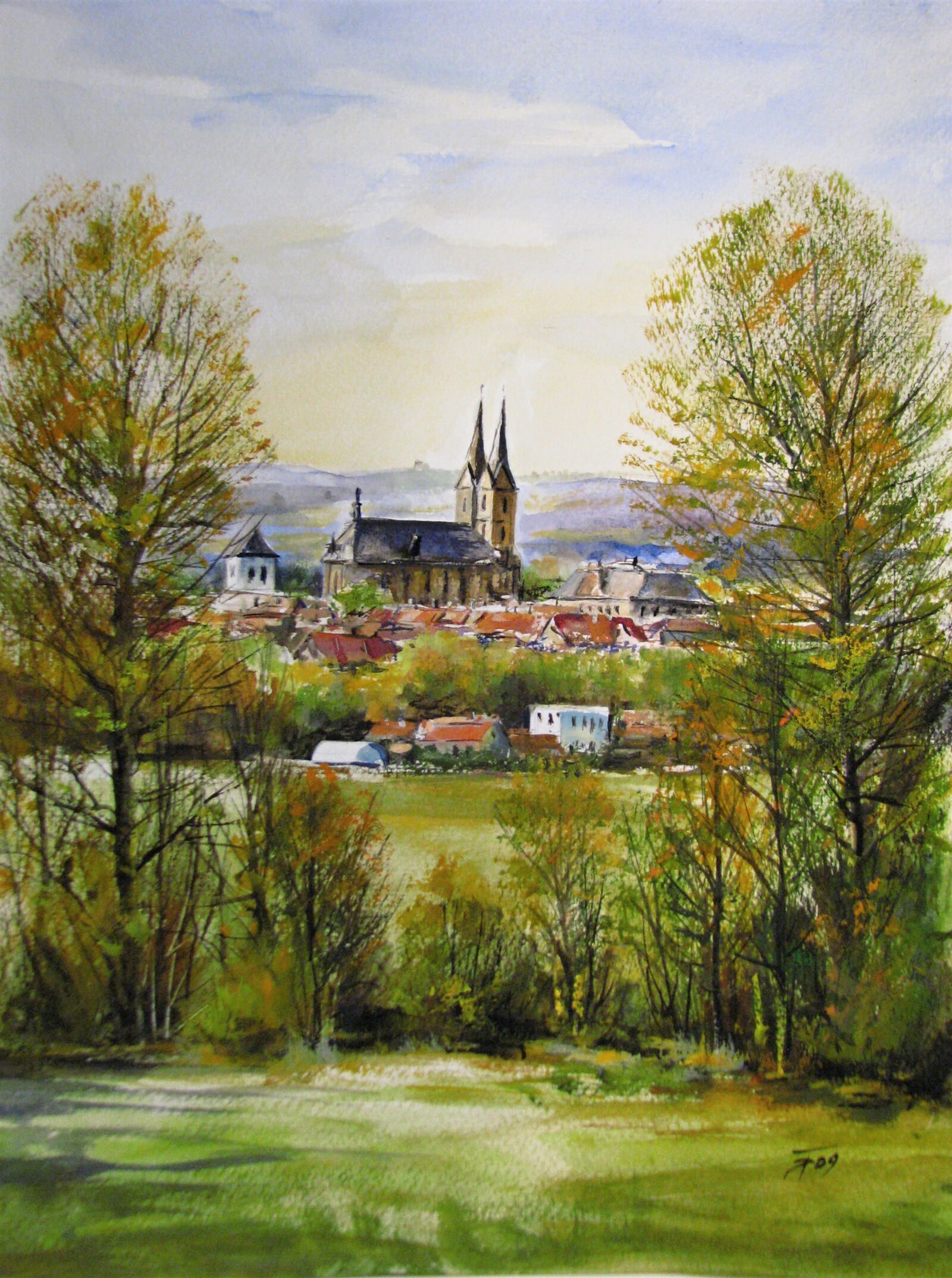 Tomáš Diblík: Vysoké Mýto - od Dvořiska, 32 × 24 cm