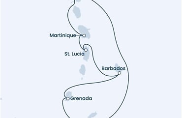Costa Diadema - Nizozemské Antily, Trinidad a Tobago (Pointe-a-Pitre)