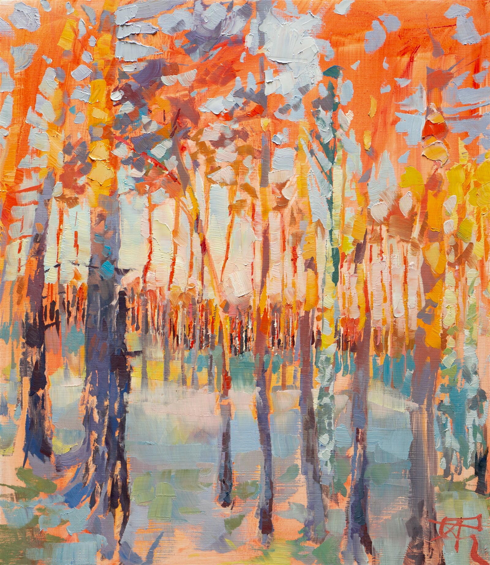 Adéla Topolová: Záře na tenkých stoncích, 40 × 35 cm