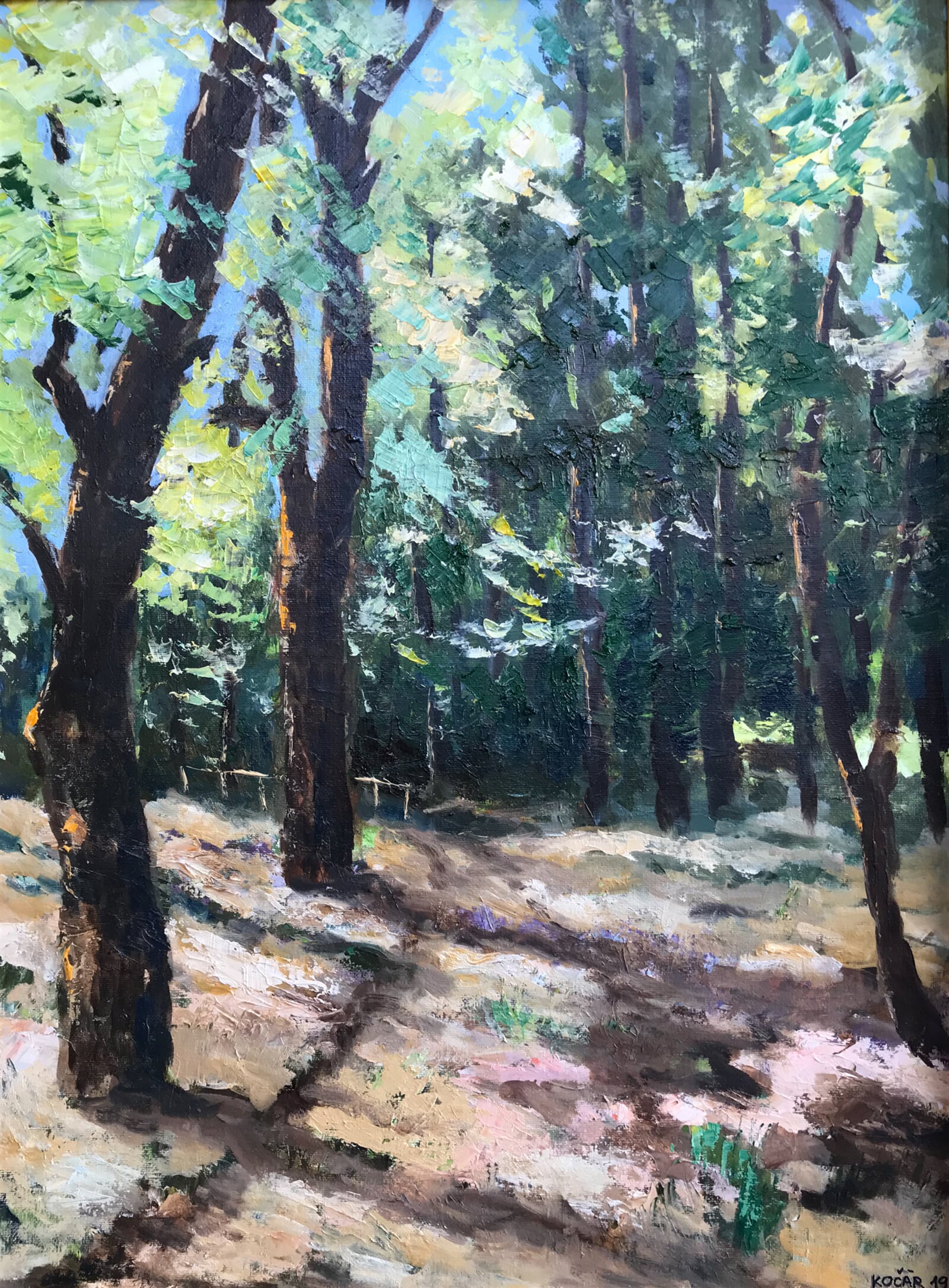 Radoslav Kočár: Slunce v lese, 60 × 45 cm