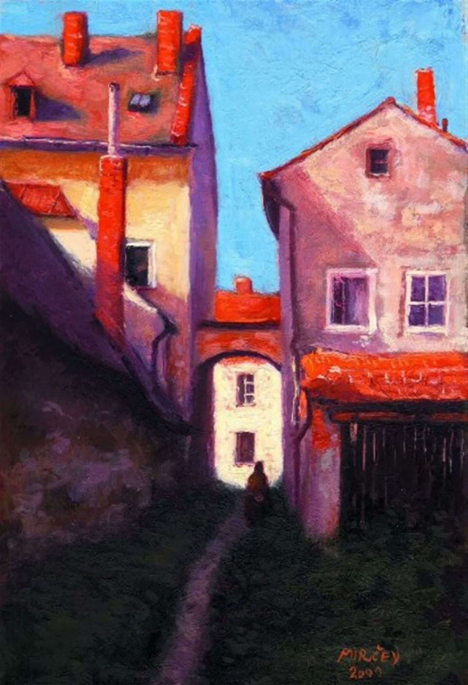 Petr Mirčev: Slavonice, 30 × 40 cm