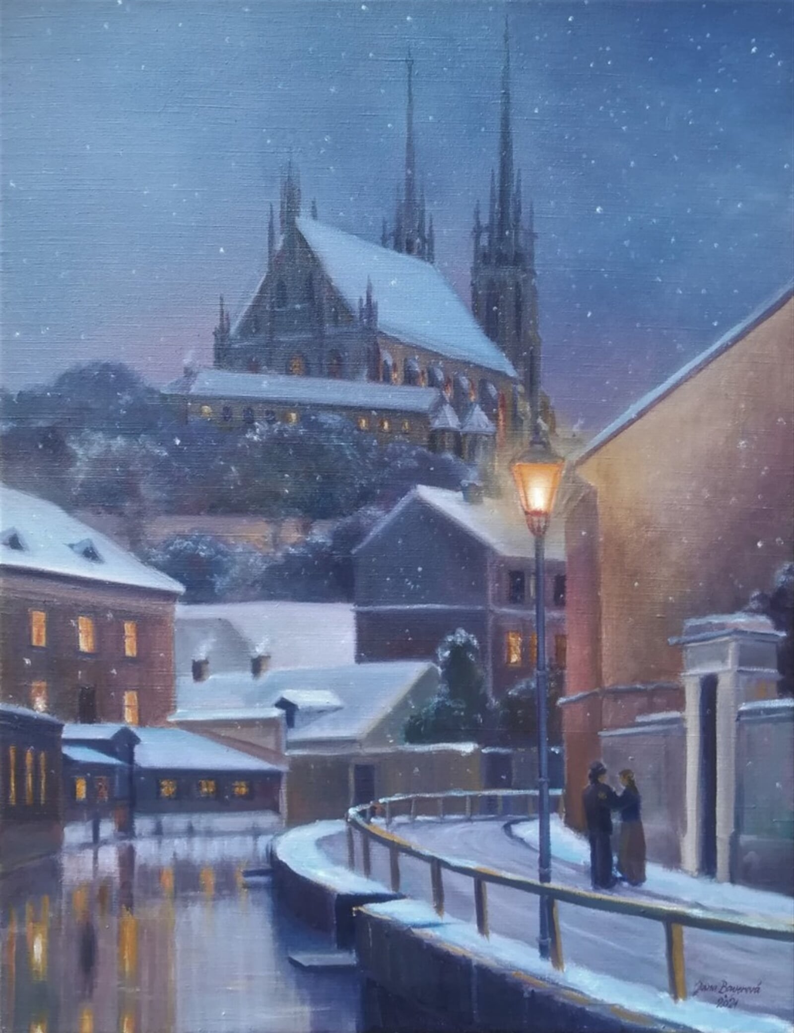 Jana Bayerová: Staré Brno, Vodní ulice, 80 × 60 cm
