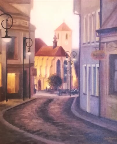 K boskovickému náměstí, olej na plátně, 45 x 55 cm