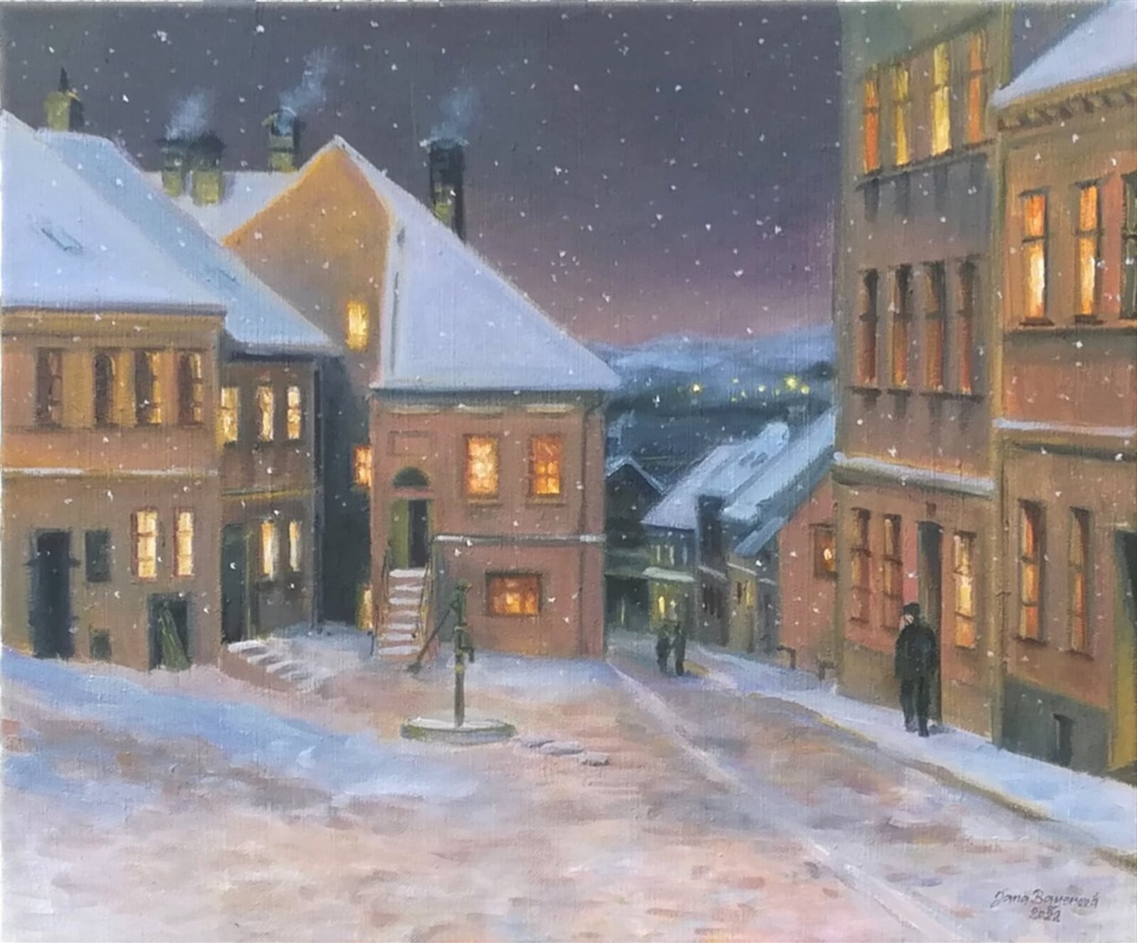 Jana Bayerová: Boskovice, U Vážné studny, 50 × 60 cm