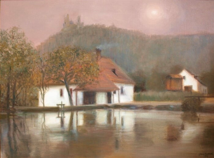Boskovice, Dvořáčkův mlýn, olej na plátně, 80 x 60 cm