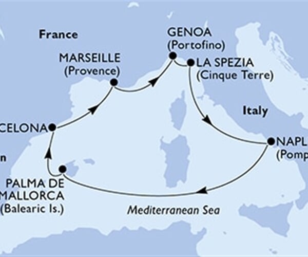 MSC Bellisima - Itálie, Španělsko, Francie (Neapol)