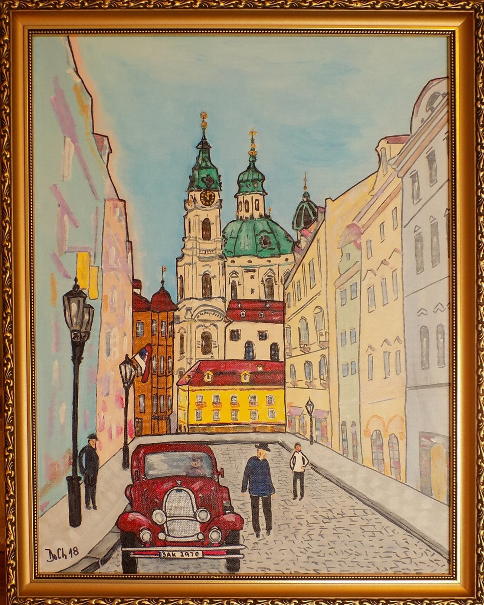 Dušan Chaloupka: Návštěva Prahy, 45 × 35 cm