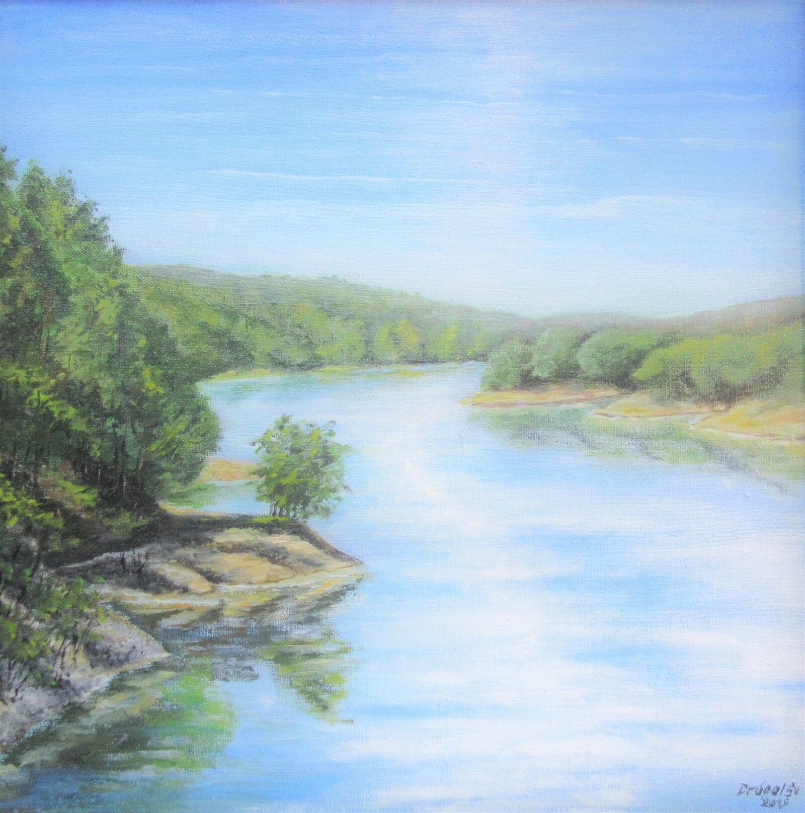 Svatopluk Drápal: Dalešická přehrada 3, 50 × 50 cm
