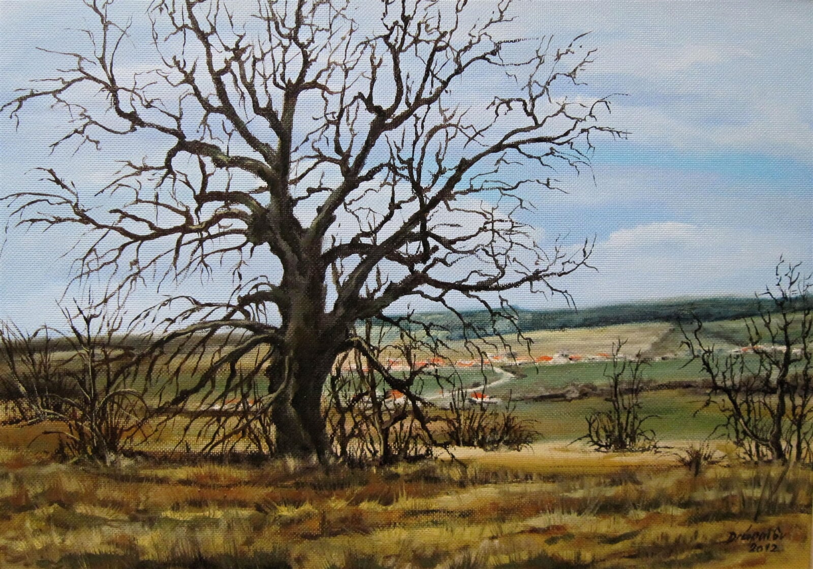 Svatopluk Drápal: Než přijde jaro, 42 × 58 cm