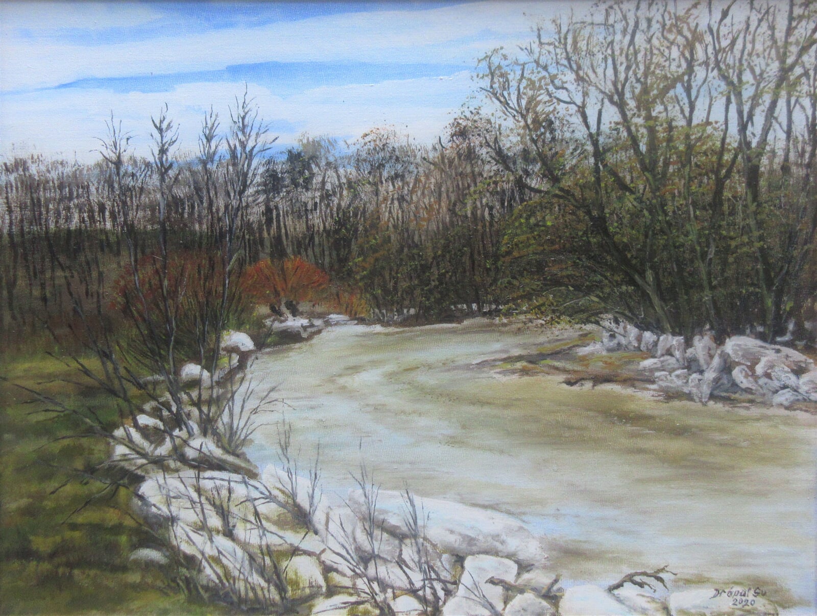 Svatopluk Drápal: Oslava když jdou ledy, 37 × 50 cm