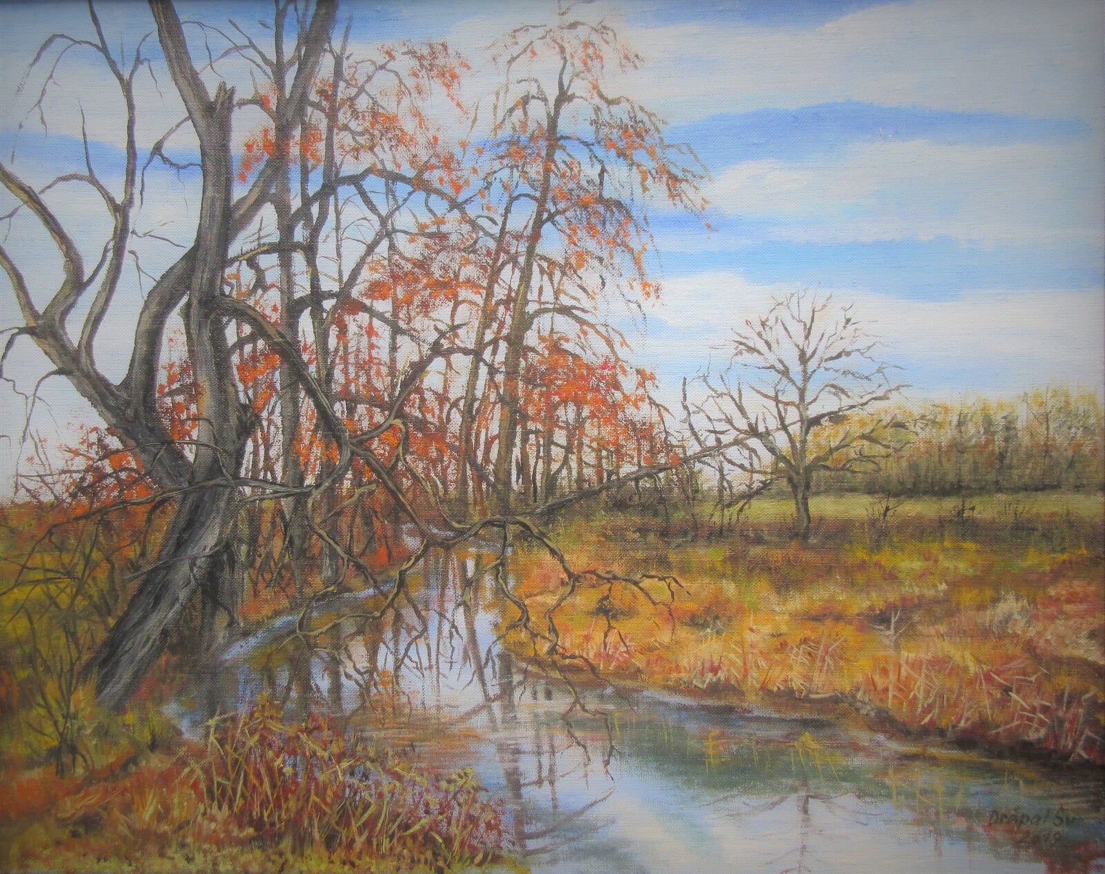 Svatopluk Drápal: Podzim u Oslavy, 40 × 50 cm