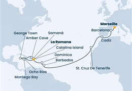 Costa Pacifica - Francie, Španělsko, Nizozemské Antily, Dominika, Dominikán.rep., ... (z Marseille)
