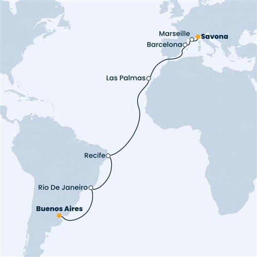 Trasa plavby CFS-BUE18A00