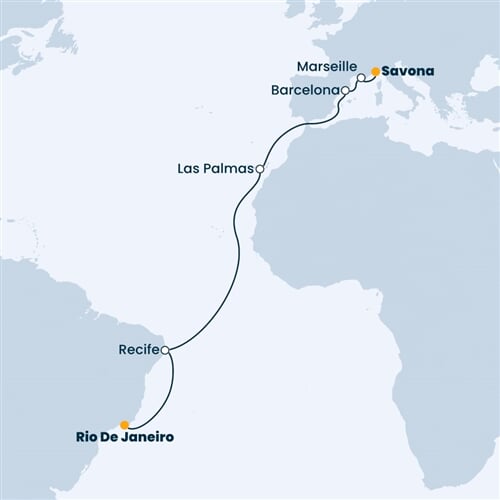 Trasa plavby CFS-RIO15A00