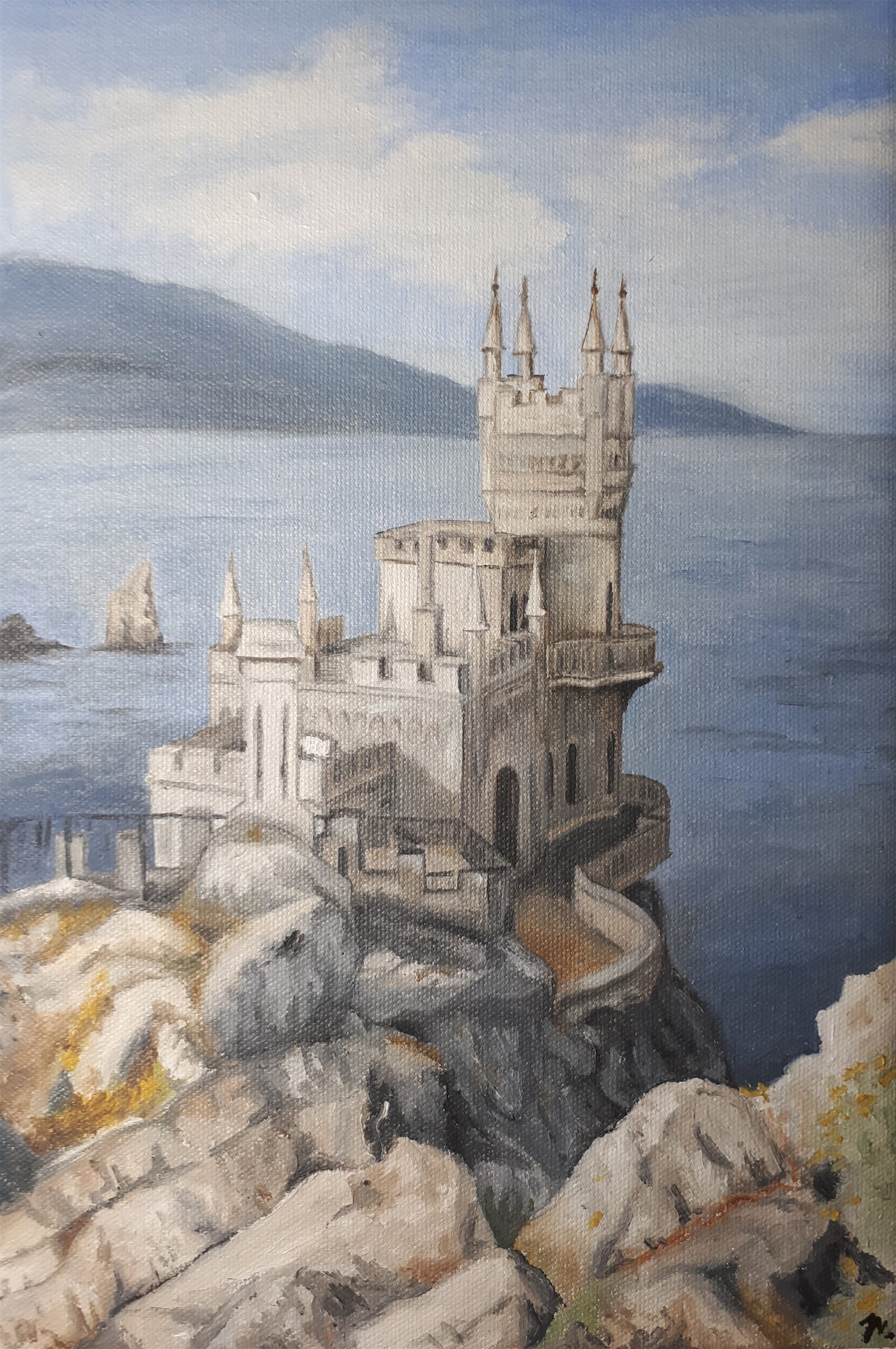 Jakub Neumann: Vlaštovčí hnízdo, Krym, 30 × 20 cm