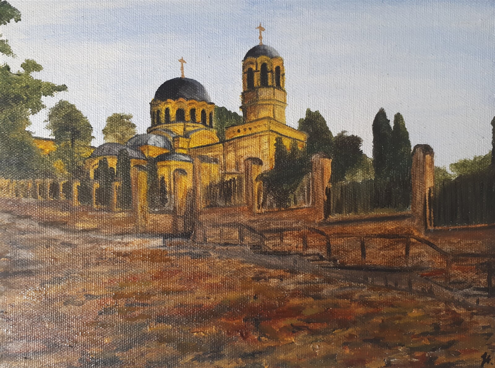 Jakub Neumann: Michajlovský kostel v areálu nemocnice Alexander v Kyjevě, 17 × 24 cm