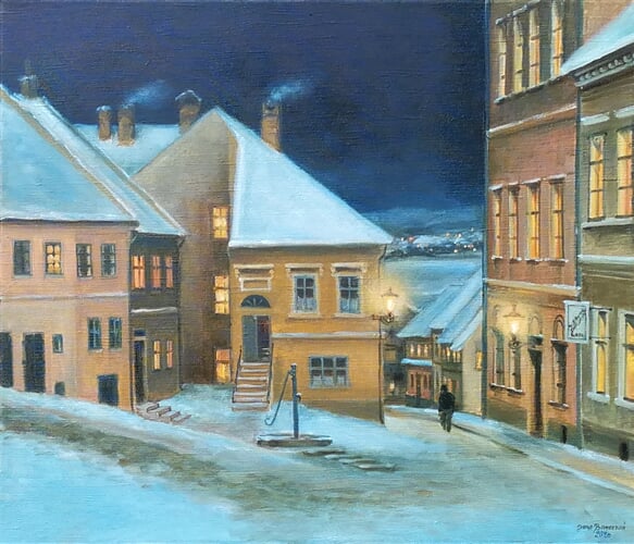Boskovice, U Vážné studny, olej na plátně, 65 x 50 cm