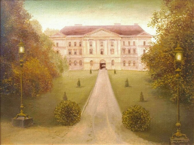 Boskovický zámek, olej na plátně, 80 x 60 cm
