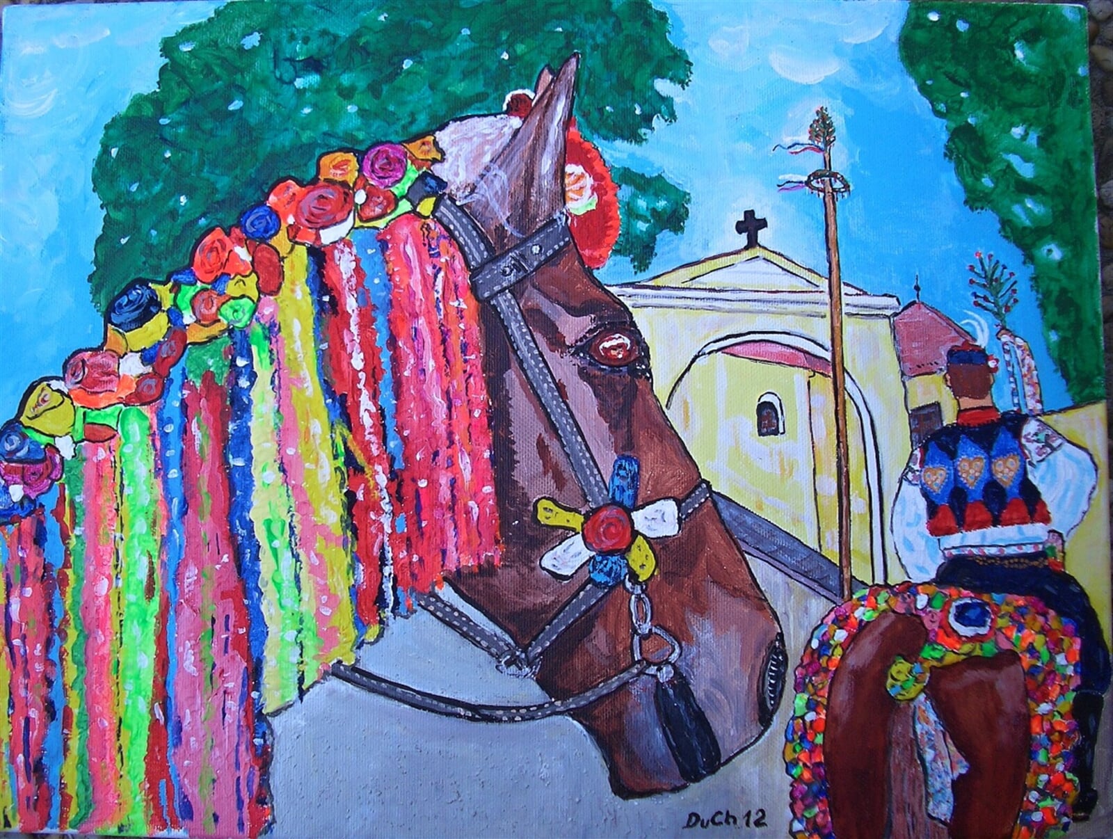 Dušan Chaloupka: JÍZDA KRÁLŮ VLČNOV, 40 × 30 cm