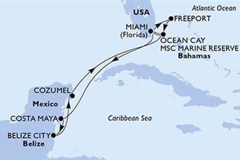 MSC Divina - USA, Bahamy, Mexiko, Belize (z Miami)