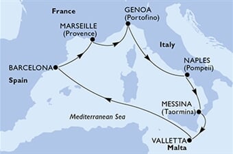 MSC World Europa - Španělsko, Francie, Itálie, Malta (z Barcelony)