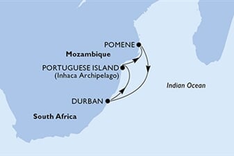 MSC Orchestra - Jihoafrická r., Mosambik (Durban)