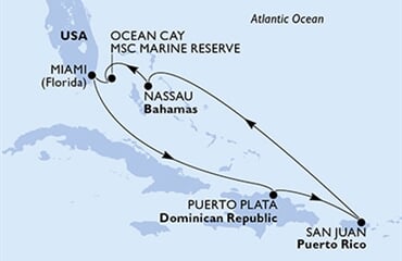 MSC Seascape - USA, Dominikán.rep., Portoriko, Bahamy (z Miami)