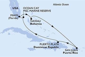 MSC Seascape - USA, Bahamy, Portoriko, Dominikán.rep. (z Miami)