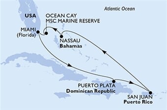 MSC Seascape - USA, Brazílie, Dominikán.rep., Portoriko, Bahamy (z Miami)