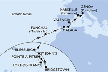 MSC Seaside - Martinik, Guadeloupe, Barbados, Antigua a Barbuda, Nizozemské Antily, ... (Fort-de-France)