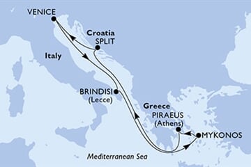 MSC Sinfonia - Řecko, Chorvatsko, Itálie (z Pirea)