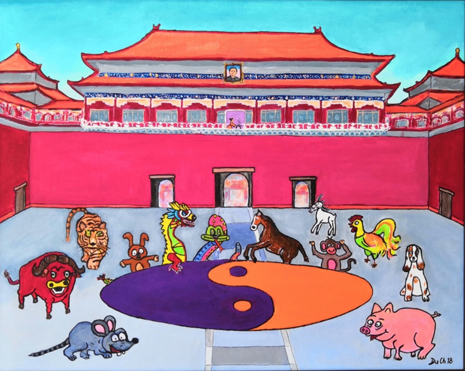 DUŠAN CHALOUPKA: ČÍNSKÝ HOROSKOP, 60 × 70 cm