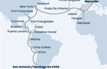 Costa Deliziosa - Chile, Ekvádor, Panama, Honduras, Mexiko, ... (Santiago de Chile)