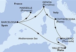 MSC Grandiosa - Španělsko, Itálie, Malta, Francie (z Barcelony)