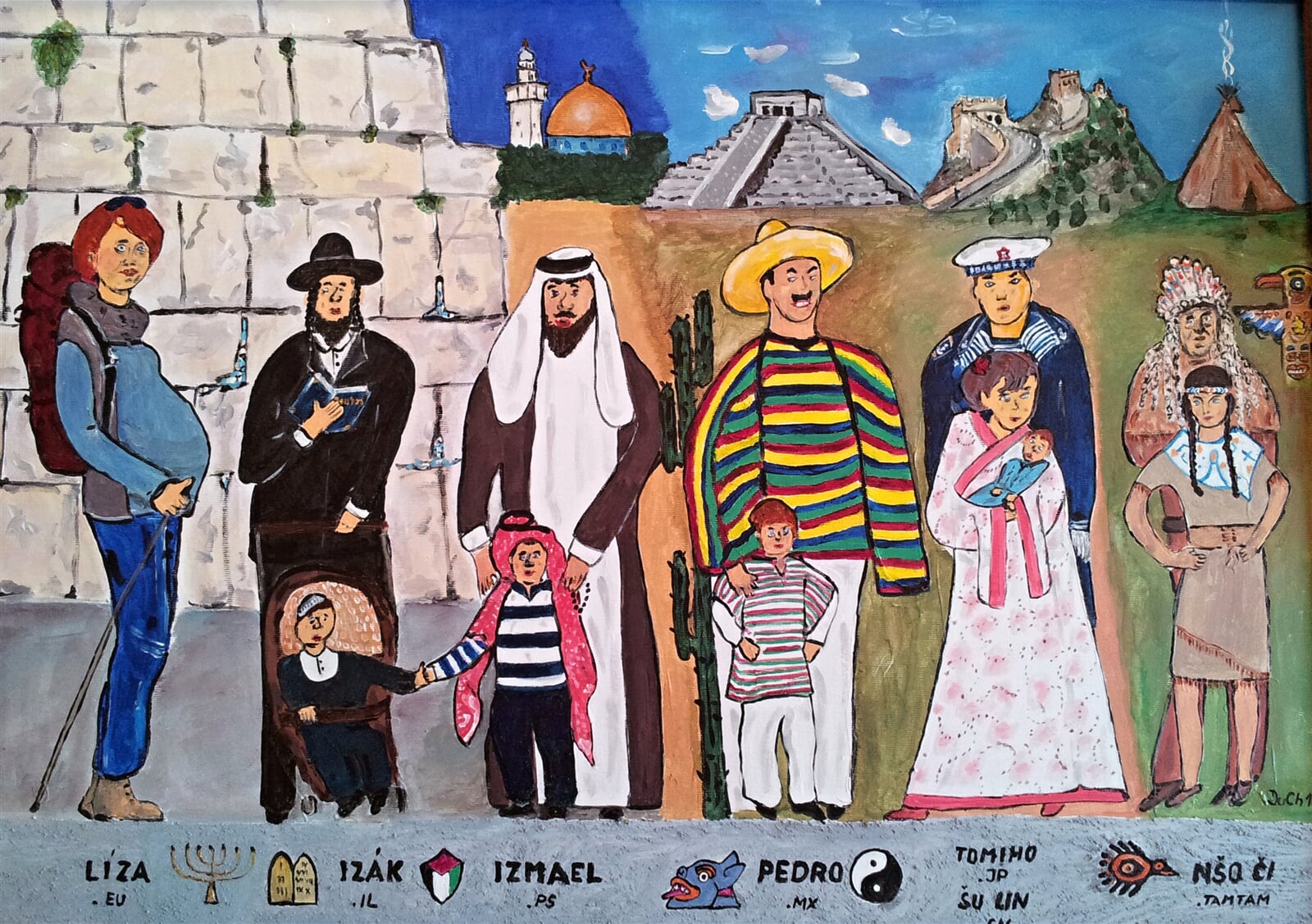 DUŠAN CHALOUPKA: DĚTI CESTOVATELKY, 70 × 50 cm