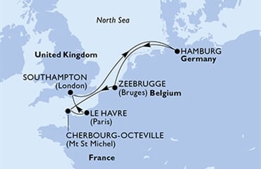 MSC Virtuosa - Francie, Velká Británie, Německo, Belgie (Le Havre)