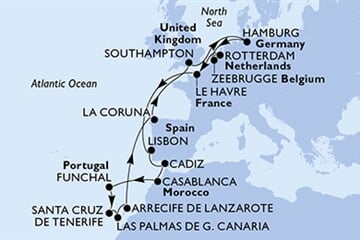 MSC Virtuosa - Belgie, Nizozemí, Francie, Portugalsko, Španělsko, ...