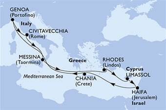 MSC Sinfonia - Itálie, Řecko, Kypr, Izrael (z Janova)