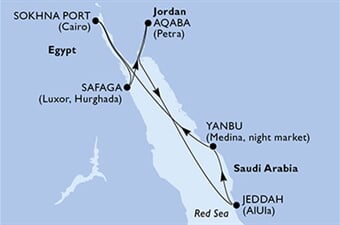 MSC Splendida - Egypt, Jordánsko, Saúdská Arábie (Safaga)