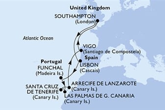 MSC Virtuosa - Velká Británie, Portugalsko, Španělsko